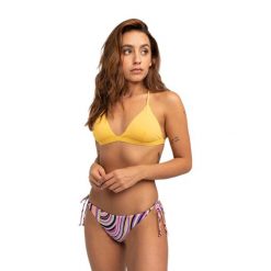 Dół od stroju kąpielowego Billabong Sol Searcher Tie Side Tanga. Żółte bikini Billabong, bez wzorów, sportowe. Za 69.99 zł.
