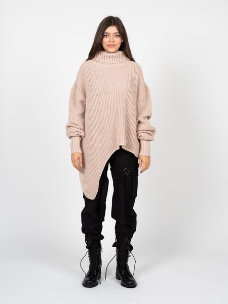 La Haine Inside Us Sweter Damski Asymetryczny | LW961 | Kobieta | Różowy. Czerwone swetry La Haine Inside Us, l, bez wzorów, z jeansu, eleganckie, bez ramiączek. W wyprzedaży za 499.00 zł.