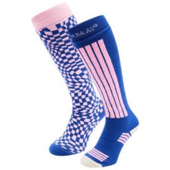 Skarpety narciarskie - Damskie - 2 pary - Ballpoint Blue. Niebieskie skarpetki POEDERBAAS, bez wzorów, z elastanu. Za 177.72 zł.