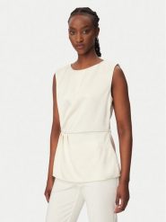 Rinascimento Bluzka CFC0127460003 Biały Regular Fit. Białe bluzki Rinascimento, l, bez wzorów, z syntetyku, bez kołnierzyka, bez ramiączek. Za 249.99 zł.