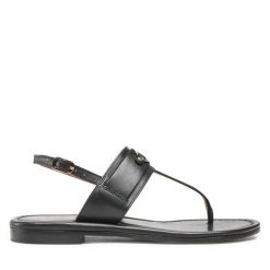 Sandały Ted Baker. Czarne sandały Ted Baker, bez wzorów, bez obcasa, na płaskiej podeszwie, bez zapięcia. Za 369.99 zł.