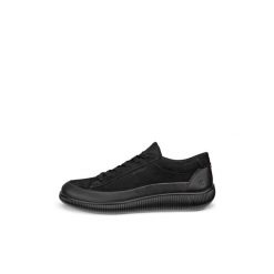 Sznurowane trampki damskie Ecco Soft Zero. Czarne trampki ECCO, bez wzorów, z nubiku, eleganckie, bez zapięcia. Za 530.10 zł.
