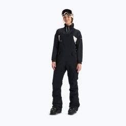 Spodnie snowboardowe damskie ROXY Gore-Tex Stretch Prism Bib. Czarne spodnie narciarskie Roxy, bez wzorów, z gore-texu, narciarskie, gore-tex. Za 1,039.00 zł.