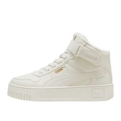 Buty Sportowe Puma Carina Street Mid Wtr 398050 02 białe. Białe buty treningowe bez wzorów, z gumy, bez zapięcia. W wyprzedaży za 426.42 zł.