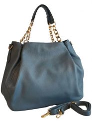 ORE10 Skórzany shopper bag w kolorze morskim - 27 x 45 x 15 cm rozmiar: onesize. Niebieskie shopper bag ORE10, bez wzorów, z materiału, na ramię, bez dodatków. Za 347.99 zł.