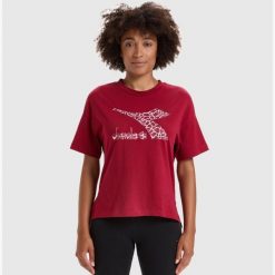 Koszulka damska DIADORA L.T-SHIRT SS LUSH. Czerwone t-shirty sportowe Diadora, l, bez wzorów, bez ramiączek. Za 49.99 zł.