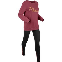Bluza z legginsami sportowymi (kompl. 2-częściowy) bonprix bordowo-czarny. Bluzy bez kaptura marki KALENJI. Za 129.99 zł.