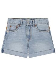 Levi's Kids Szorty dżinsowe w kolorze błękitnym rozmiar: 140. Niebieskie szorty Levi's Kids, z aplikacjami, ze skóry, klasyczne. Za 118.84 zł.