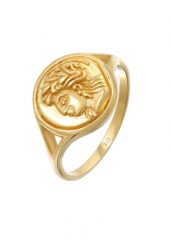 Elli Damski pierścionek sygnet moneta Vintage Look Trend Blogger w srebrze 925 Sterling Silver Pierścionki 1 ct. Szare pierścionki Elli, pozłacane. Za 248.99 zł.