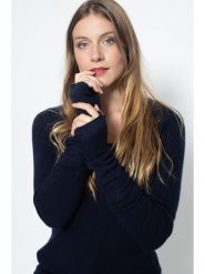 Perfect Cashmere Kaszmirowe mitenki "Jesse" w kolorze granatowym rozmiar: onesize. Niebieskie rękawiczki Perfect Cashmere, bez wzorów, z kaszmiru. Za 140.20 zł.