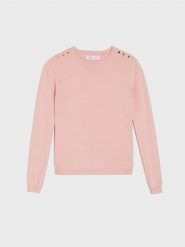 Wiskozowy sweter - różowy. Czerwone swetry Sinsay, l, bez wzorów, z wiskozy, bez ramiączek. W wyprzedaży za 11.99 zł.