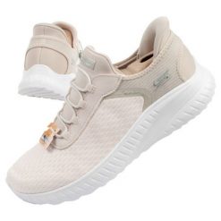 Buty Skechers 17504/OFWT beżowy. Brązowe buty treningowe bez wzorów, z materiału, bez zapięcia. W wyprzedaży za 482.52 zł.