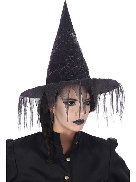 CHAKS Kapelusz czarownicy w kolorze czarno-fioletowym rozmiar: onesize. Czarne kapelusze CHAKS, bez wzorów, z materiału. Za 15.26 zł.