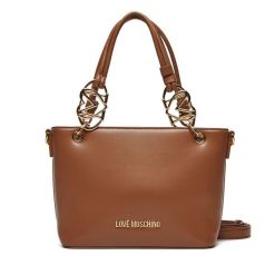 Torebka LOVE MOSCHINO. Brązowe torebki klasyczne Love Moschino, bez wzorów, klasyczne, bez dodatków. Za 529.99 zł.
