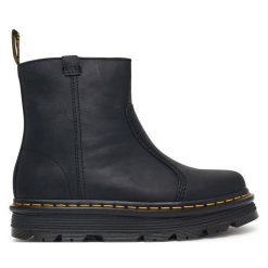 Botki Dr. Martens. Czarne botki Dr Martens, bez wzorów, bez obcasa, na płaskiej podeszwie, bez zapięcia. Za 849.99 zł.