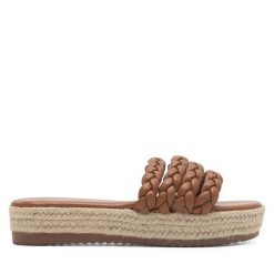 Espadryle DeeZee. Brązowe espadryle DeeZee, bez wzorów, bez obcasa. Za 129.99 zł.