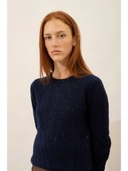 Just Cashmere Kaszmirowy sweter "Nadia" w kolorze granatowym rozmiar: XL. Niebieskie swetry Just Cashmere, xl, bez wzorów, z kaszmiru, bez ramiączek. Za 717.99 zł.