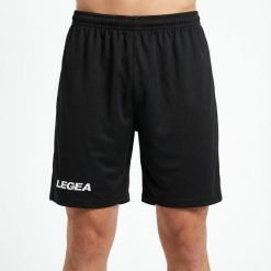 Szorty do biegania Portland czarne. Czarne szorty LEGEA, bez wzorów, z poliesteru. Za 64.00 zł.