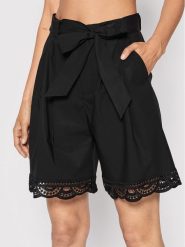 TWINSET Szorty materiałowe 221TT2136 Czarny Loose Fit. Czarne szorty Twinset, bez wzorów, z bawełny. Za 679.99 zł.
