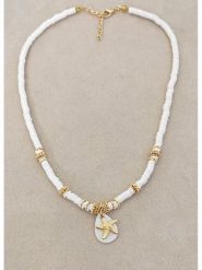 Nakkash Pozłacany naszyjnik z zawieszką - dł. 43 cm rozmiar: onesize. Białe naszyjniki Nakkash, z materiału, pozłacane. Za 21.99 zł.