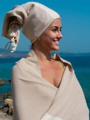 Diamant Chusta hammam w kolorze beżowym - 45 x 90 cm rozmiar: onesize. Brązowe chusty Diamant, bez wzorów, z bawełny. Za 26.99 zł.