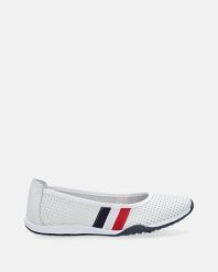 BIAŁE BALERINY ZE SKÓRY NATURALNEJ VE-007 WHITE. Białe baleriny Venezia, bez wzorów, ze skóry, bez obcasa, bez zapięcia. Za 199.00 zł.