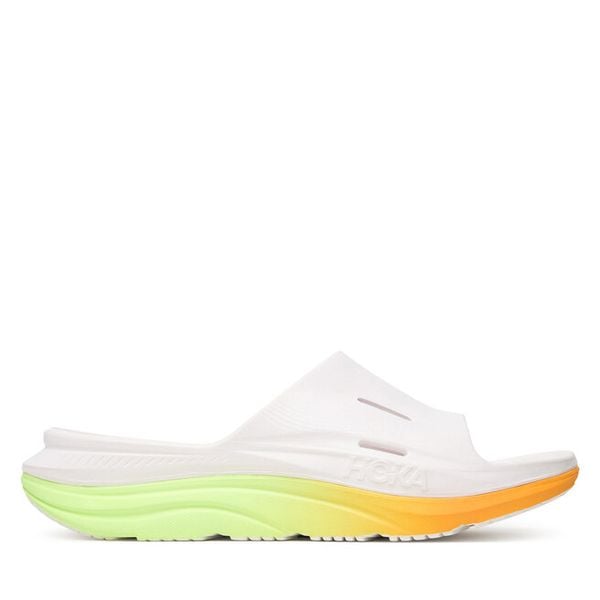 Klapki Hoka. Białe klapki HOKA, bez wzorów, sportowe, bez obcasa, bez zapięcia. Za 299.99 zł.