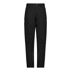 Spodnie damskie narciarskie CMP 34W3946. Czarne spodnie materiałowe CMP, bez wzorów, narciarskie. Za 419.99 zł.