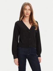 Guess Kardigan W5YR01 Z2ZK2 Czarny Regular Fit. Czarne swetry Guess, l, z aplikacjami, z wiskozy, bez ramiączek. Za 479.99 zł.