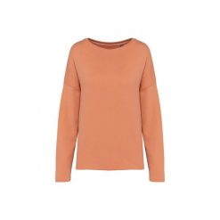 Bluza damska Kariban Loose. Brązowe bluzy bez kaptura KARIBAN, l, bez wzorów, z bawełny, bez kaptura. Za 147.00 zł.