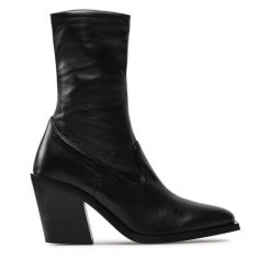 Botki Rage Age. Czarne botki Rage Age, bez wzorów, bez obcasa, na słupku, bez zapięcia. Za 499.99 zł.