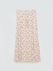 Spódnica damska midi w kwiatowy wzór perłowa Shimenita 103. Białe spódnice BIG STAR, na spotkanie biznesowe, l, bez wzorów, z tkaniny, retro, midi, dopasowane. Za 179.99 zł.