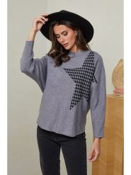 Soft Cashmere Sweter w kolorze szarym rozmiar: 34/36. Szare swetry Soft Cashmere, bez wzorów, klasyczne, bez ramiączek. Za 119.40 zł.