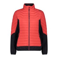 Damska kurtka hybrydowa CMP. Czerwone kurtki CMP, xs, bez wzorów, z softshellu, bez kaptura. W wyprzedaży za 534.50 zł.