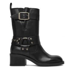 Botki G-Star Raw. Czarne botki G-Star Raw, bez wzorów, retro, bez obcasa, na słupku, bez zapięcia. Za 289.99 zł.