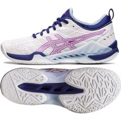 Buty do piłki ręcznej Asics Blast Ff 3 W 1072A080 100 białe granatowe różowe. Białe buty treningowe ASICS, bez wzorów, z gumy, bez zapięcia, do piłki ręcznej. Za 895.07 zł.