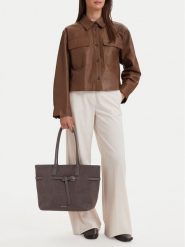 GINO ROSSI Torebka EO-LA224-19592-1 Szary ciemny. Szare shopper bag Gino Rossi, bez wzorów, ze skóry, bez dodatków. Za 459.99 zł.