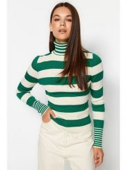 Trendyol Golf w kolorze biało-zielonym rozmiar: M. Białe swetry Trendyol, m, bez wzorów, bez ramiączek. Za 61.45 zł.