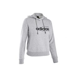 Bluza z kapturem Gym & Pilates damska. Szare bluzy adidas, s, bez wzorów, z bawełny, bez ramiączek, z kapturem. Za 239.99 zł.