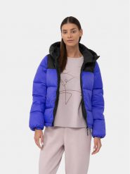 4F Kurtka puchowa 4FAW23TDJAF230 Niebieski Regular Fit. Niebieskie kurtki 4f, na zimę, l, bez wzorów, z puchu, bez kaptura. Za 269.99 zł.