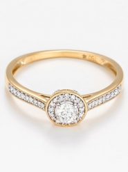 ATELIER DU DIAMANT Złoty pierścionek "Brillant Somptueux" z diamentami rozmiar: 58. Żółte pierścionki ATELIER DU DIAMANT, z diamentem, złote. Za 4,610.99 zł.