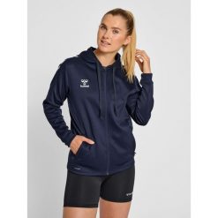 Bluza fitness damska Hummel hmlCore. Niebieskie bluzy Hummel, xs, bez wzorów, bez kaptura, na fitness i siłownię. Za 222.60 zł.