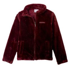 Kurtka COLUMBIA FIRE SIDE SHERPA FULL ZIP Bordeaux. Czerwone kurtki Columbia, bez wzorów, z tkaniny, casualowe, bez kaptura. Za 214.81 zł.