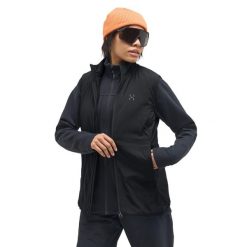 Damska kurtka bez rękawów Haglöfs Mimic Alert. Czarne kurtki Haglöfs, bez wzorów, sportowe, bez kaptura. W wyprzedaży za 635.70 zł.