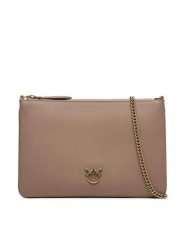 PINKO Torebka Flat Classic AI 23-24 PCPL 100455 A0F1 Beżowy. Brązowe kopertówki Pinko, bez wzorów, ze skóry, wizytowe, bez dodatków. Za 719.99 zł.