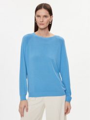Kontatto Sweter 3M2020C Niebieski Regular Fit. Niebieskie swetry Kontatto, m, bez wzorów, z wiskozy, bez ramiączek. Za 219.99 zł.