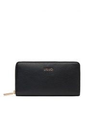 Liu Jo Duży Portfel Damski XL Zip Around AA5155 E0058 Czarny. Czarne portfele Liu Jo, bez wzorów, ze skóry. Za 269.99 zł.