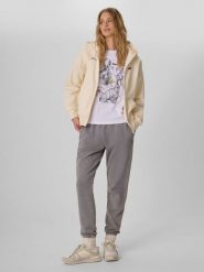 4F Spodnie dresowe joggery damskie - szare XS. Szare spodnie sportowe 4f, bez wzorów, z dresówki. Za 149.99 zł.