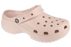 Sandały CROCS CLASSIC PLATFORM CLOG W Nago. Czerwone sandały Crocs, bez wzorów, z gumy, bez obcasa, bez zapięcia. Za 259.85 zł.