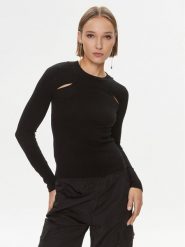 Pinko Sweter Puzzola 101929 A16Z Czarny Regular Fit. Czarne swetry Pinko, xs, bez wzorów, z kaszmiru, bez ramiączek. Za 1,489.00 zł.